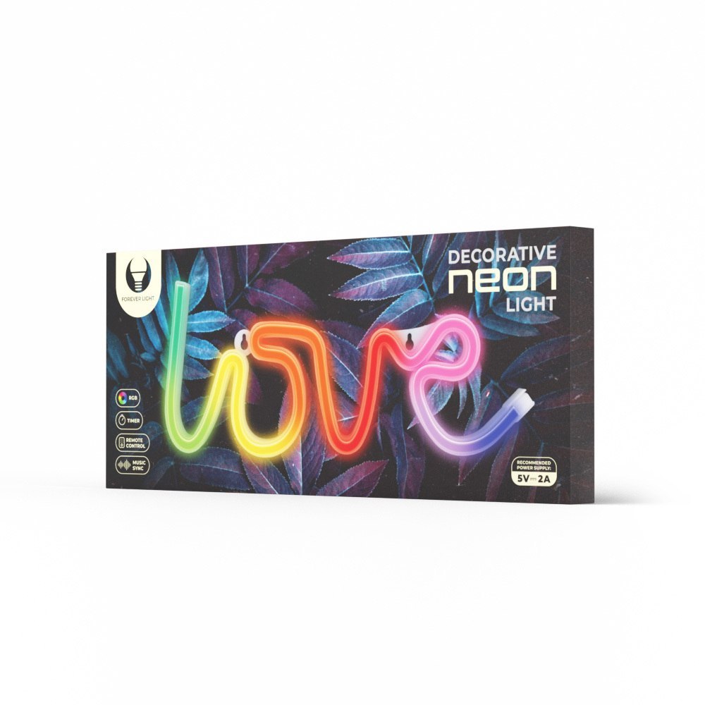 Neon LED RGB LOVE FLRN01 + pilot Forever Light